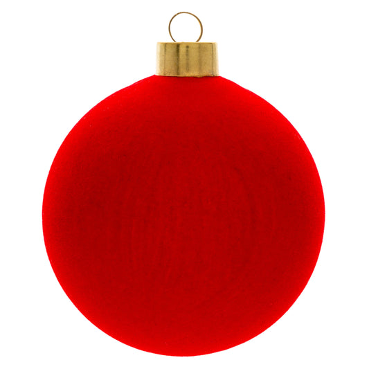 Red Felted Ball Glass Ornament LG