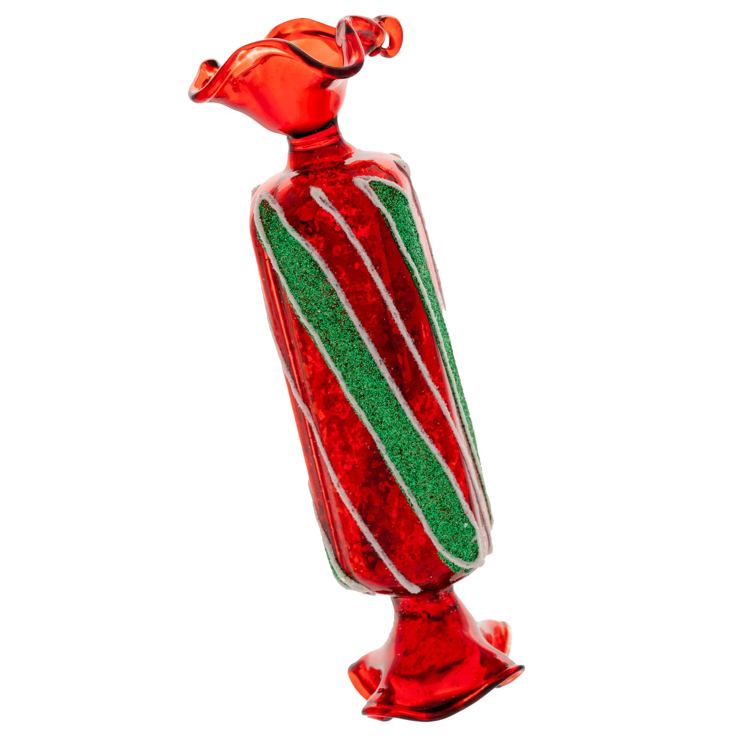 Candy Striped Rectangle Glass Ornament