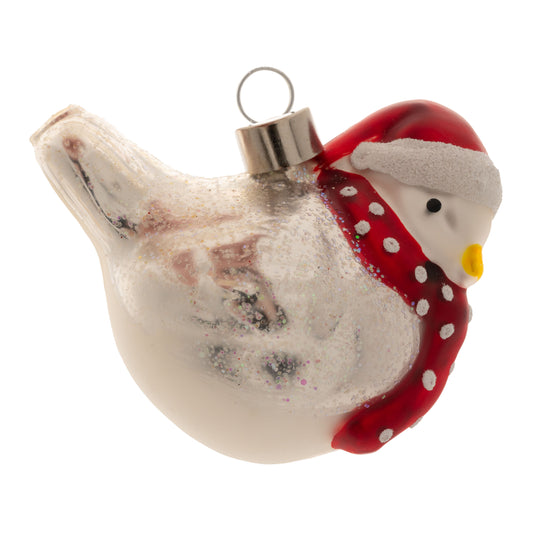 Bundled Birdie Glass Ornament