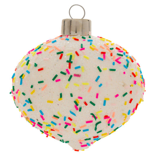 Funfetti Drop Glass Ornament