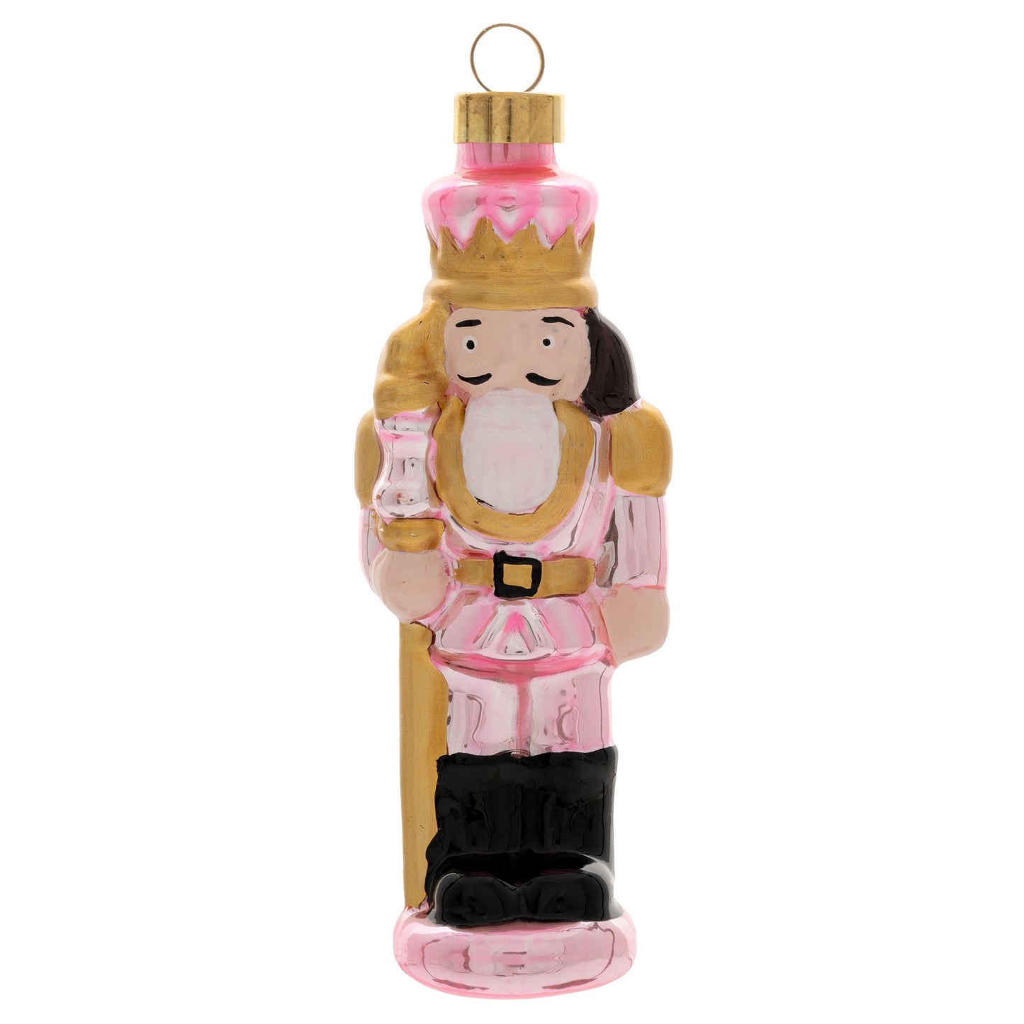 Pink Vintage Glass Nutcracker Ornament