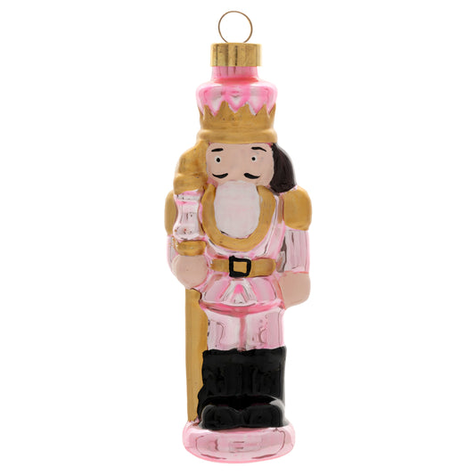 Pink Vintage Glass Nutcracker Ornament
