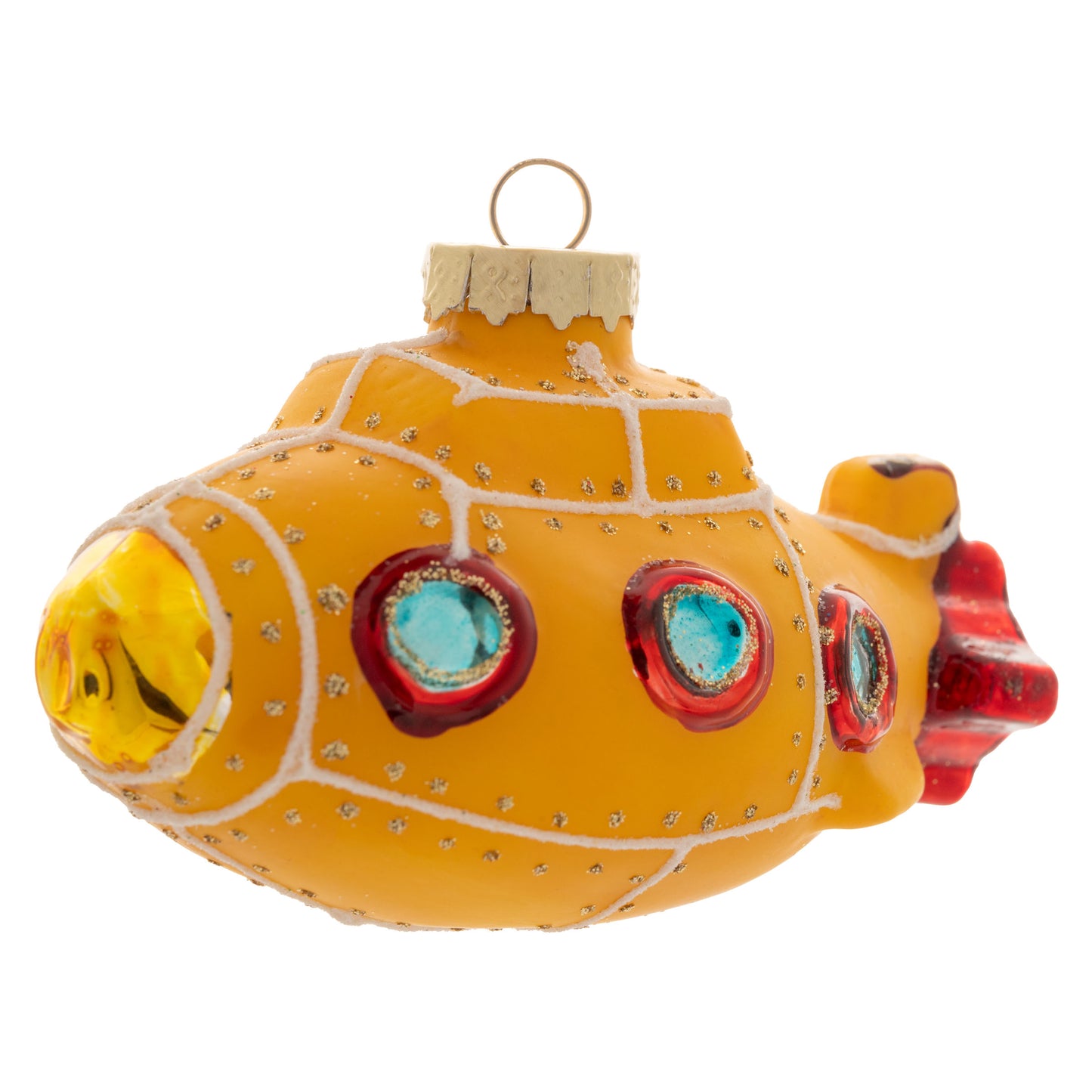 Yellow Submarine Glass Ornament