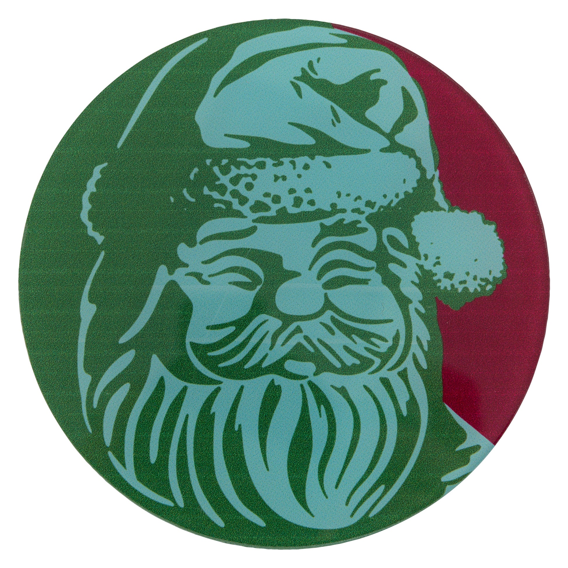 Retro Santa Acrylic Coaster green Santa coaster design