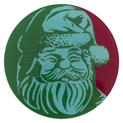 Retro Santa Acrylic Coaster green Santa coaster design