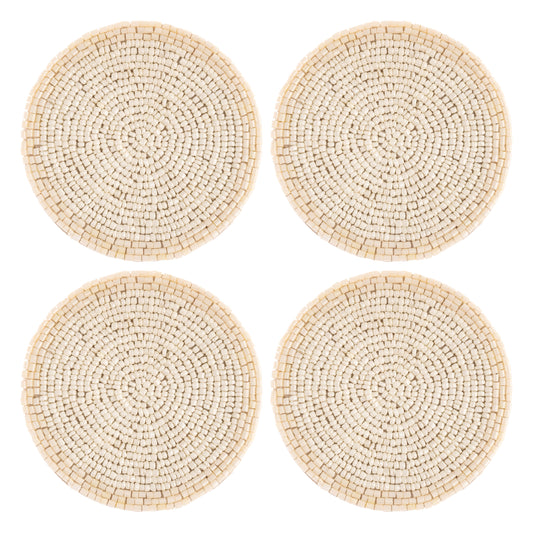 Cream Beaded Coasters