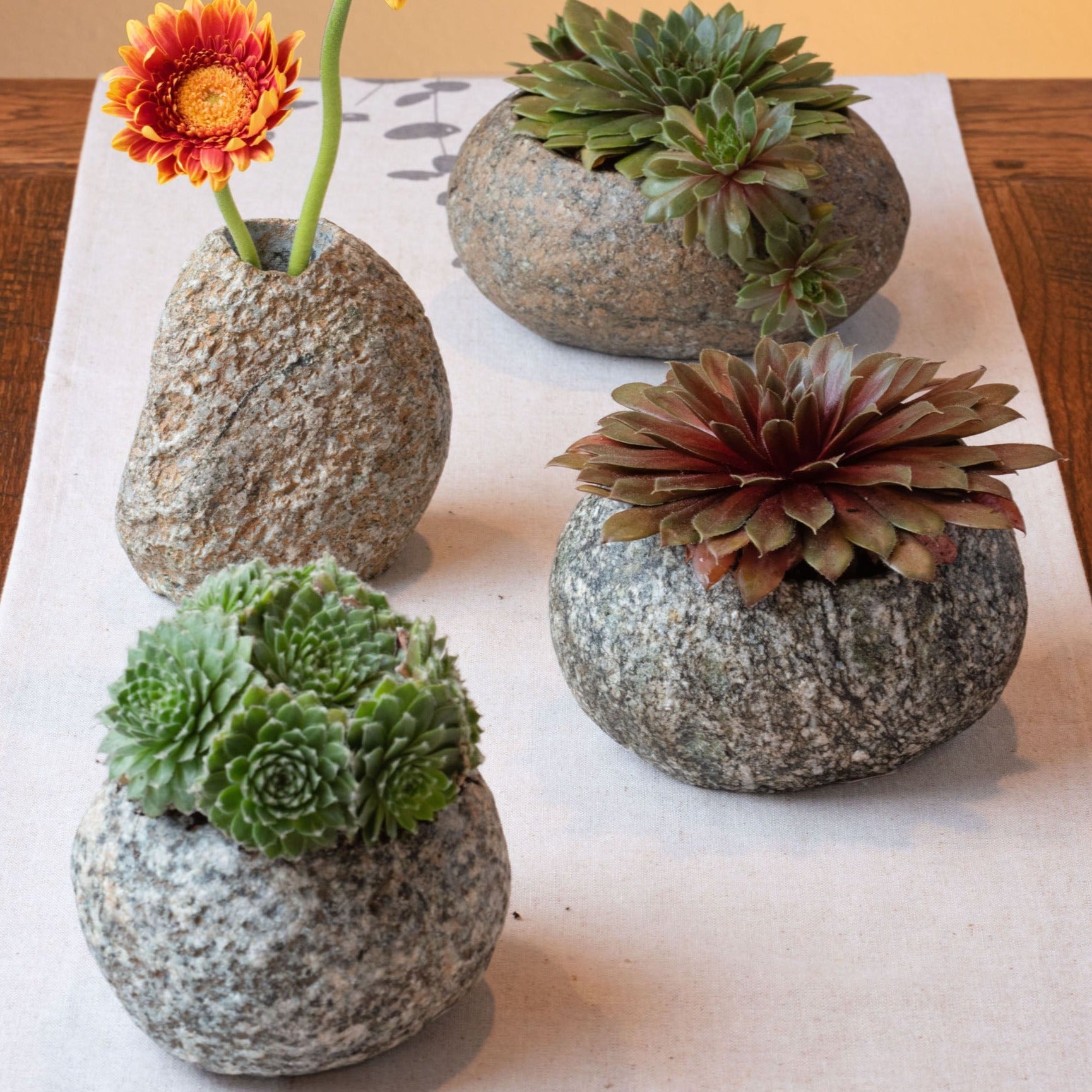 stone pot planter Karma Gifts River Stone Planter, Small