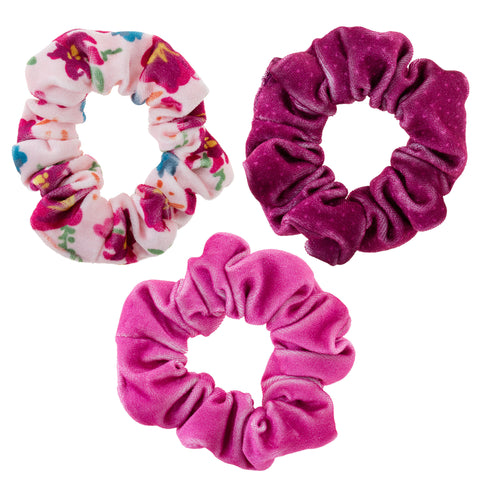 Berry Velvet Scrunchies - 3 Pack