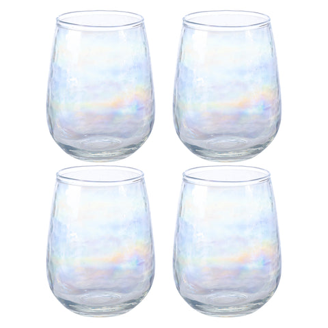 Iridescent Catalina Stemless Wine Glass set of 4